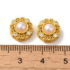 Perles de zircone cubiques en laiton creux plaqué en rack&nbsp;KK-K381-21A-MG