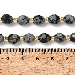 Naturschneeflocke Obsidian Perlen Stränge&nbsp;G-F809-A46-01