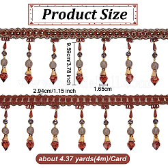 4 m Polyester-Spitzenband mit Fransen&nbsp;DIY-OC0013-57B