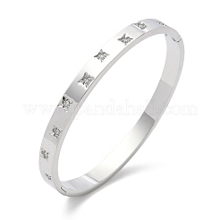 Armreifen aus 304 Edelstahl mit Zirkonia-Verzierung für Damen&nbsp;BJEW-F506-01P