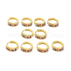 Orecchini a cerchio trapezoidali con zirconi cubici&nbsp;EJEW-E270-14G