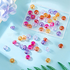 50 Stück 5 Farben Backfarbe transparente Glas European Beads&nbsp;GPDL-TA0001-06