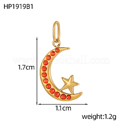 Pendentifs en acier inoxydable 304 avec zircone cubique&nbsp;STAS-OY009-44G
