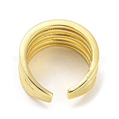 Anneau de manchette ouvert en laiton micro pavé de zircone cubique&nbsp;RJEW-C033-08G