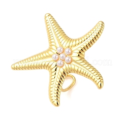 Seestern-Manschettenringe aus 304 Edelstahl für Damen&nbsp;RJEW-P125-03G