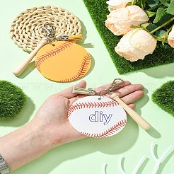 Baseball-Anhänger aus Acryl und Holz&nbsp;HJEW-YW00012-01