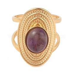 Anillos ovalados de amatista natural&nbsp;RJEW-Z057-14G-03