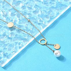 Colliers pendentifs ronds en acier inoxydable 304 avec strass en cristal&nbsp;NJEW-A045-03G