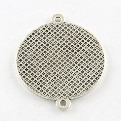 Tibetischen Stil Zinklegierung ovalen Anhänger Cabochons Fassungen&nbsp;TIBE-Q038-001E-AS-RS