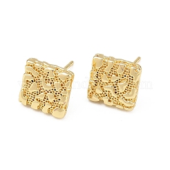 Aretes cuadrados de latón&nbsp;EJEW-F400-17G