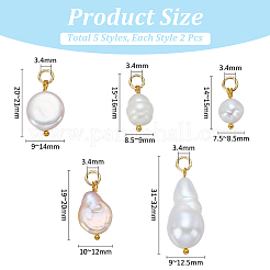 10 pieza de 5 colgantes de perlas de agua dulce cultivadas naturales de estilo&nbsp;PALLOY-PH01788