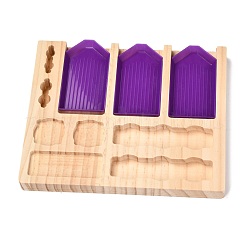Plateau de rangement d'outils de support de peinture de diamant de bricolage en bois&nbsp;DIY-L058-A03
