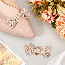 2 décoration de chaussures en alliage de strass avec nœud papillon&nbsp;FIND-CP0002-26B