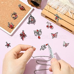 12 Stück 12 Stile Gothic Legierung Strass Anhänger&nbsp;FIND-CJ0004-81