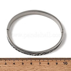 Bracelets manchettes articulées en acier inoxydable 304 émaillé noir à motif zèbre pour femmes&nbsp;SA-CBAC920-03P