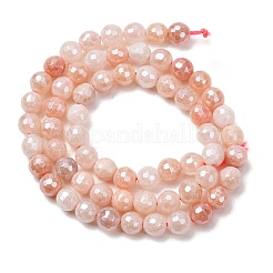 Colliers de perles d'aventurine rose naturelle électroplaquées&nbsp;G-B191-A05-6mm