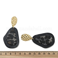 Orecchini a bottone leopardo in acciaio inossidabile 304&nbsp;EJEW-Z084-14G-01