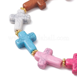 Braccialetti elastici in acrilico incrociati&nbsp;BJEW-JB12616