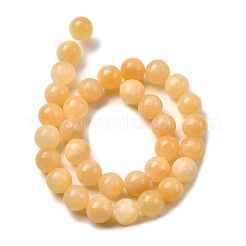 Hilos de abalorios de jade amarillo naturales&nbsp;G-K121-01-14mm