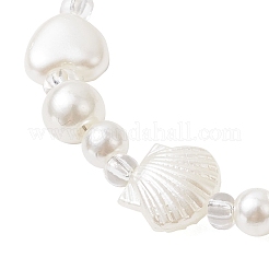 Braccialetti di perline di plastica imitazione abs per le donne&nbsp;BJEW-JB11872-03