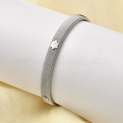 Flache Schlangenketten-Manschettenarmbänder aus 304 Edelstahl für Damen&nbsp;BJEW-A067-01P
