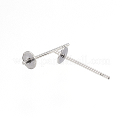 Anlaufgeschützte Ohrstecker-Beschläge aus Edelstahl 304&nbsp;X-STAS-D448-089P-4mm