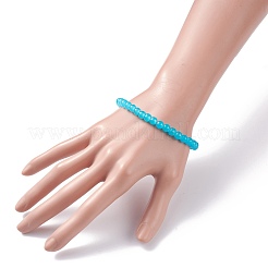 Bracelet extensible en perles rondes en verre imitation jade 6.5mm pour femme&nbsp;BJEW-JB07658
