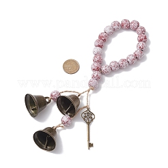 3 pendentif décoratif en forme de clé de cloche en laiton&nbsp;HJEW-JM04230