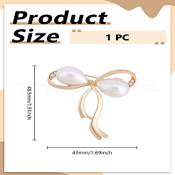 1 x Brosche mit Schleife und Strassen aus Legierung für Damen&nbsp;JEWB-LP0010-19KCG