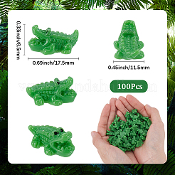 100 pièce de décoration décorative en résine opaque en forme de crocodile&nbsp;RESI-SP0001-67A