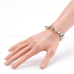 Pulseras elásticas con cuentas de ópalo azul natural chips&nbsp;BJEW-JB05990