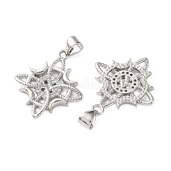 Pendentifs en laiton sertis de micro-pavés de zircone cubique transparente pour Halloween&nbsp;KK-H279-11E-P