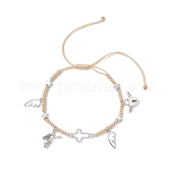 3 pulsera de aleación con dijes de 3 colores&nbsp;BJEW-JB12628