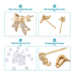 12 Stück 6 Stil Messing Micro Pave Zirkonia Ohrstecker Zubehörse&nbsp;KK-FW0001-10
