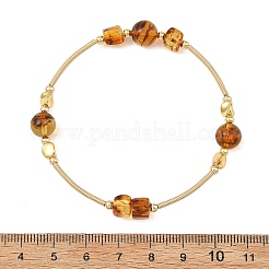 Bracelets en perles rondes d'ambre naturel&nbsp;BJEW-JB14500