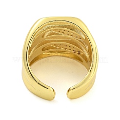 Manschetten-Fingerringe aus Messing mit Mikropavé-Zirkonia&nbsp;RJEW-B069-02G