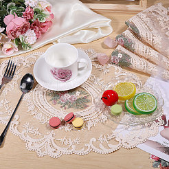 Blumenuntersetzer aus Polyester&nbsp;AJEW-WH0609-184