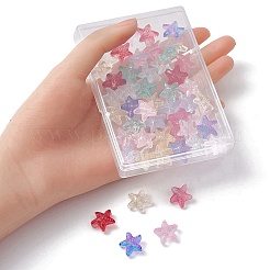 50 Stück 9 Farben transparent gespritzte Glasperlen&nbsp;GLAA-YW0001-96