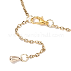 2 collier pendentif ovale en acier inoxydable 304 fait à la main&nbsp;NJEW-JN05375