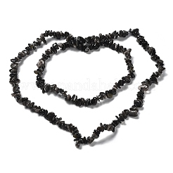 Natürliche silberglänzende Obsidian-Chip-Perlenstränge&nbsp;G-M205-07A