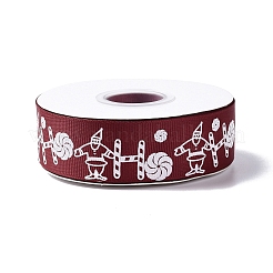 Ruban gros-grain en polyester imprimé sur le thème de Noël de 25 mètre&nbsp;OCOR-C004-02E