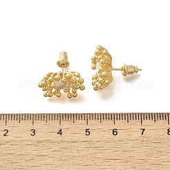 Messing Micro Pave klare Zirkonia Ohrstecker&nbsp;EJEW-A121-06G