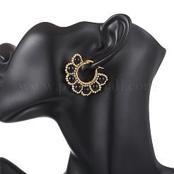 Pendientes de aro con forma de flor de perla de concha&nbsp;EJEW-MZ00662-03
