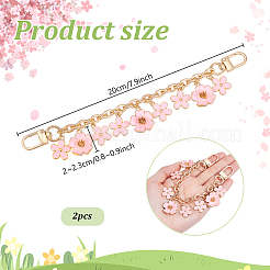2 pz lega smaltata fiore rosa ciondolo catena cavo borsa catene decorative&nbsp;HJEW-PH02296