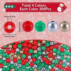 1200 pz. 4 perline acriliche opache a tema natalizio&nbsp;MACR-SC0001-41