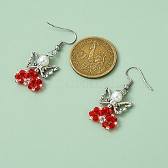 Orecchini pendenti di vetro&nbsp;EJEW-MZ00319-04