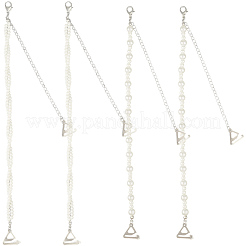 2 Paar 2 Stile ABS-Kunststoff Imitation Perlenkette rutschfeste BH-Träger&nbsp;FIND-CY0001-25