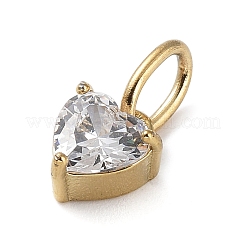 Ciondoli in acciaio inossidabile 316 con micro pavé di zirconi cubici&nbsp;LS-ZIRC-P108-01G-D