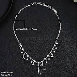 Halsketten mit Micro-Pavé-Anhänger aus Zirkonia für Damen&nbsp;PW-WG44820-01