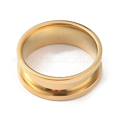 Anillo de dedo ranurado de acero inoxidable 201&nbsp;RJEW-WH0004-32D-G